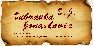 Dubravka Jonašković vizit kartica